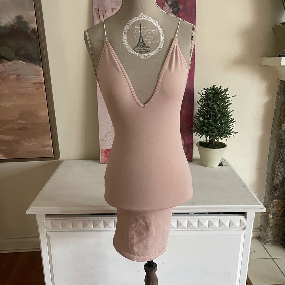 Free People Long Stretch Pink Camisole